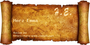Herz Emma névjegykártya